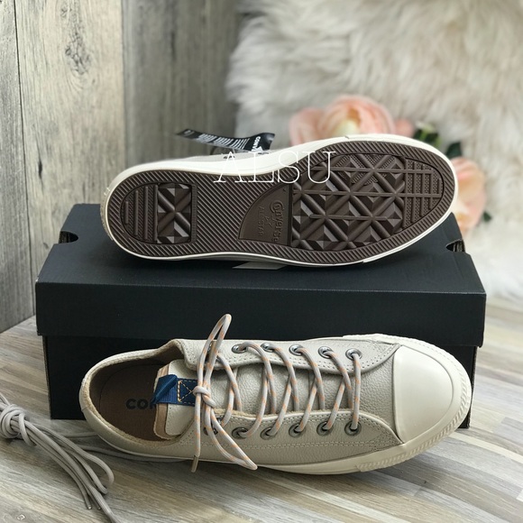 NWT Converse Ctas OX Leather Papyrus W AUTHENTIC - Picture 6 of 9